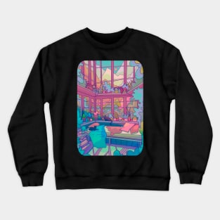 Room of cats and nature Crewneck Sweatshirt